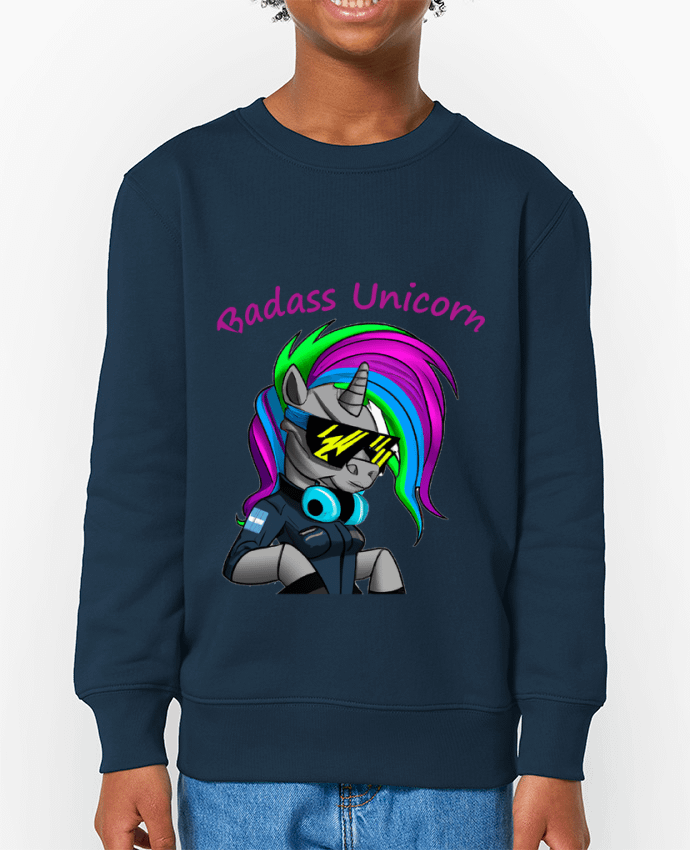 Sweat-shirt enfant Licorne Cyberpunk Badass Par  Le monde des licornes