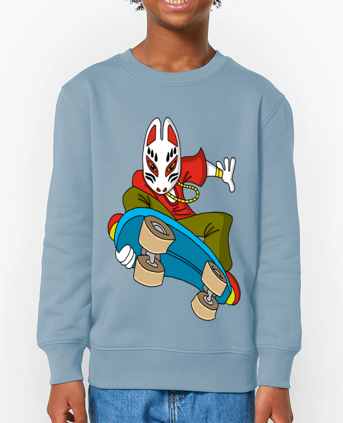 Sweat-shirt enfant Renard étrange en skateboard Par  LAGUENY