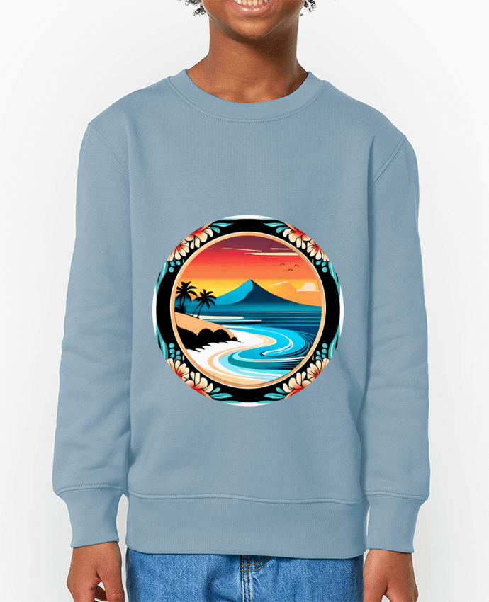 Sweat-shirt enfant plage fleurie Par  EliseDesign
