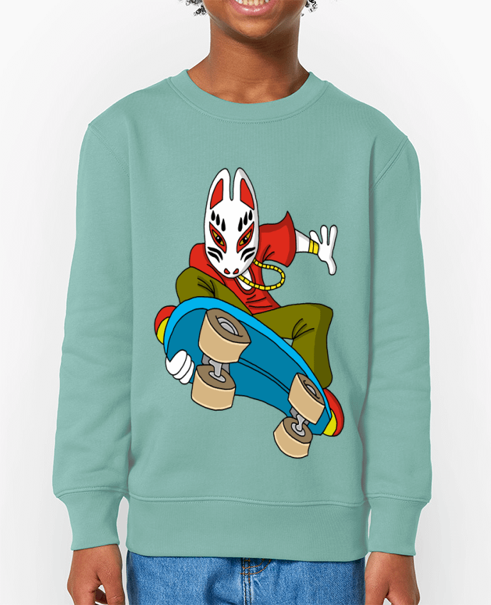 Sweat-shirt enfant Renard étrange en skateboard Par  LAGUENY