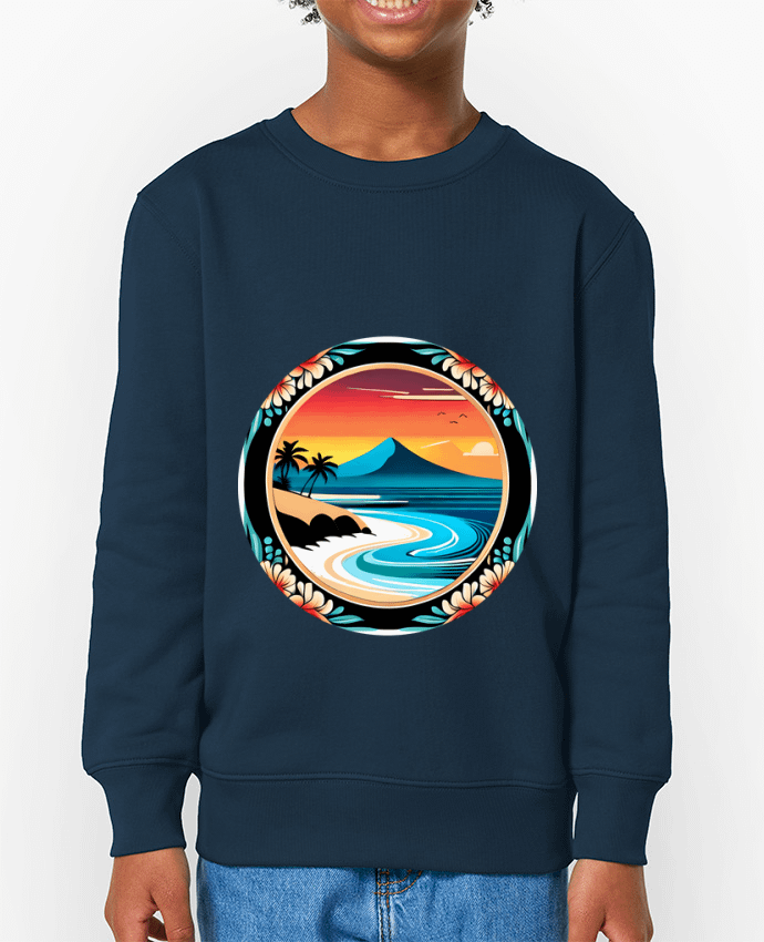 Sweat-shirt enfant plage fleurie Par  EliseDesign