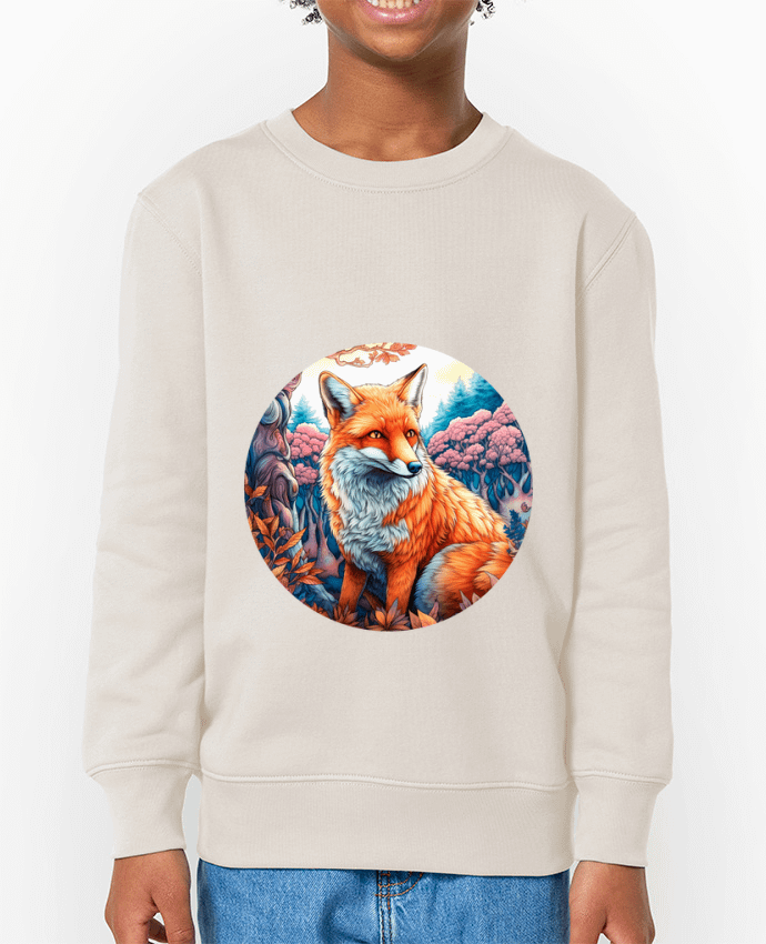 Sweat-shirt enfant loup coloré Par  EliseDesign