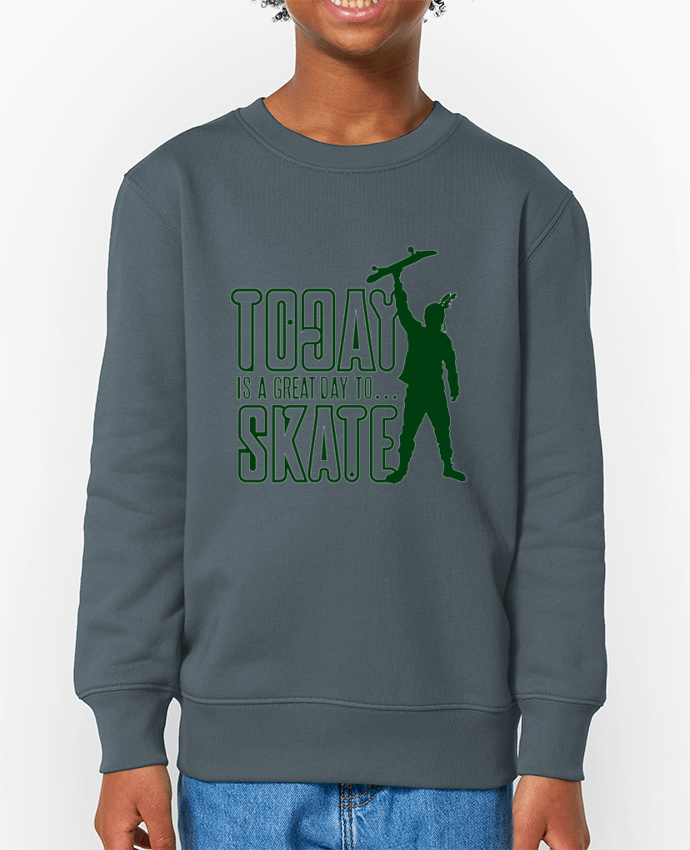 Sweat-shirt enfant Today is a Great Day to Skate - Green Par  Geronimo Gorilla SylverBack