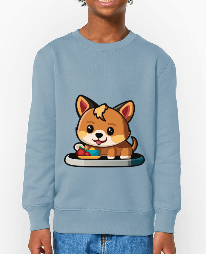 Sweat-shirt enfant Chiot Heureux à l'Heure du Repas Par  Alvo graphiste