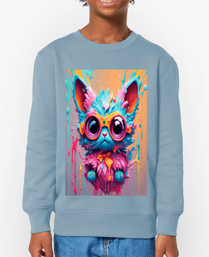 Sweat-shirt enfant Cute cat with paint Par  matlmn01