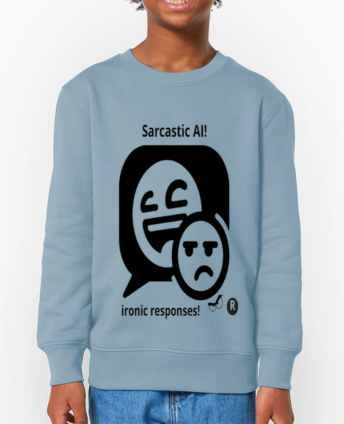 Sweat-shirt enfant HUMOUR GEEK INTELLIGENCE ARTIFICIELLE NOIR  ET BLANC MOTIF UNIQUE Par  LIAMRIVIER