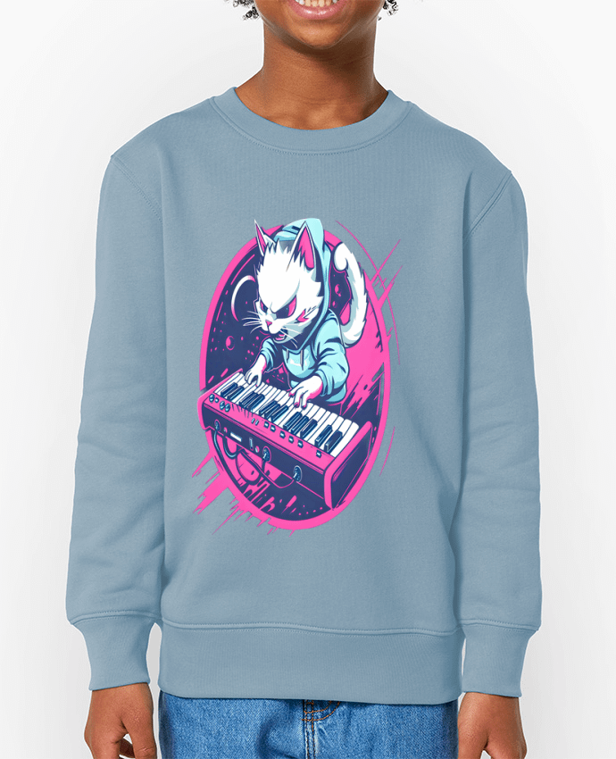Sweat-shirt enfant SYNTH CAT ELECTRO-POP Par  PhilK