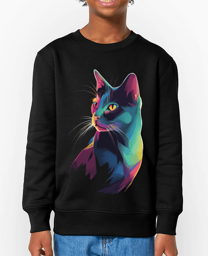 Sweat-shirt enfant Illustration de Chat stylisé Par  KronoArt