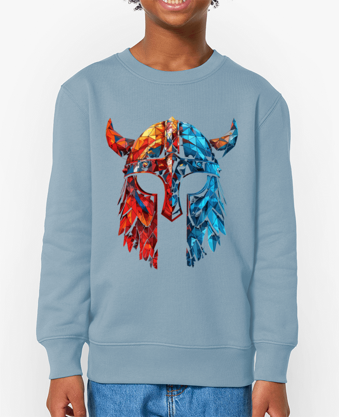 Sweat-shirt enfant Casque Viking à corne Par  KronoArt