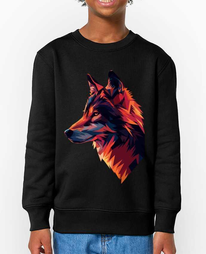 Sweat-shirt enfant Illustration de Loup stylisé Par  KronoArt