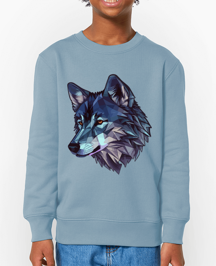 Sweat-shirt enfant Loup stylisé, géométrique Par  KronoArt