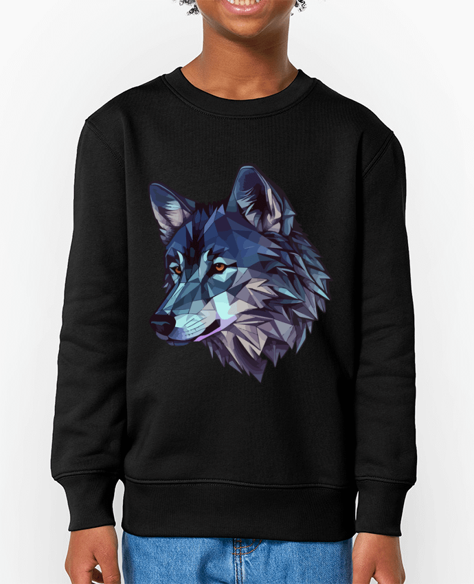 Sweat-shirt enfant Loup stylisé, géométrique Par  KronoArt