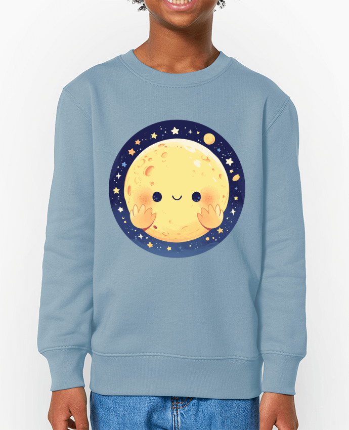 Sweat-shirt enfant La Lune qui sourit Par  KronoArt