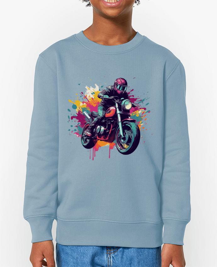Sweat-shirt enfant Moto avec tâche de couleur Par  KronoArt