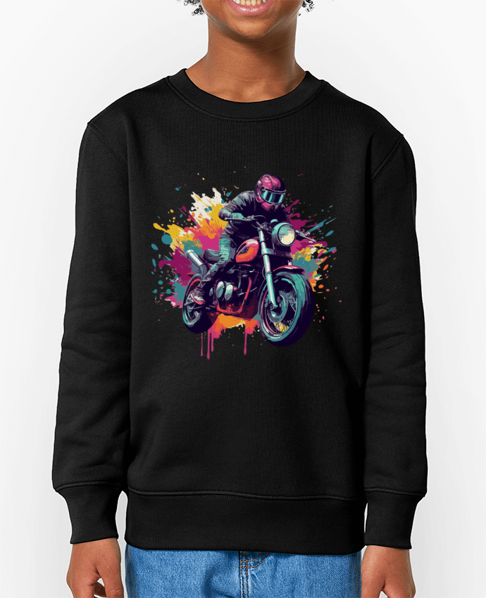 Sweat-shirt enfant Moto avec tâche de couleur Par  KronoArt