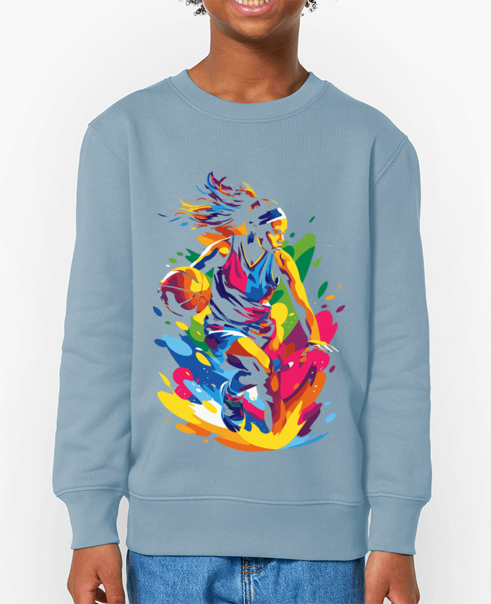Sweat-shirt enfant Femme qui fait du basket Par  KronoArt