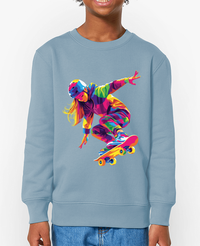 Sweat-shirt enfant Femme qui fait du Skate Par  KronoArt