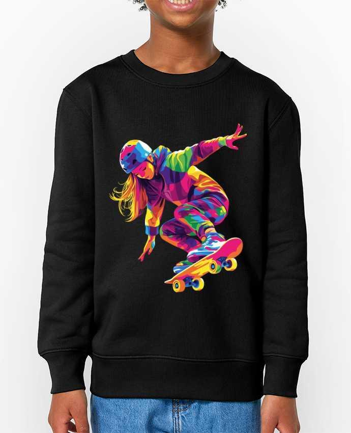 Sweat-shirt enfant Femme qui fait du Skate Par  KronoArt