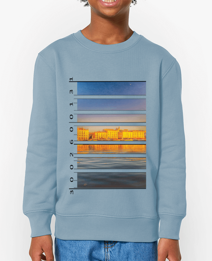 Sweat-shirt enfant Marseille Notre Dame De La Garde, le Vieux-Port et la lune Par  Bobraïs