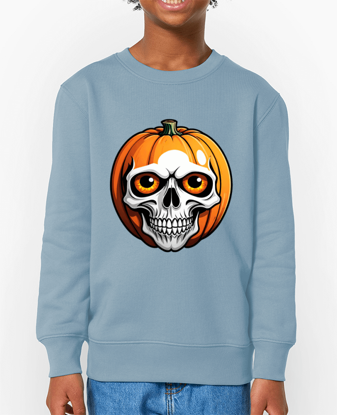 Sweat-shirt enfant CITROUILLE AVEC CRÂNE Par  33designerarte