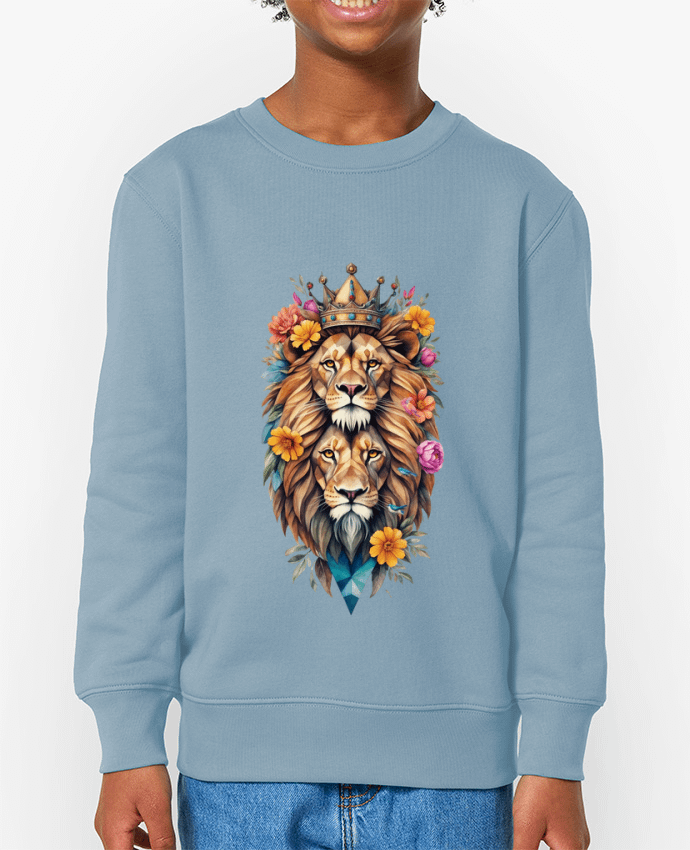 Sweat-shirt enfant Lions flowers Par  /wait-design