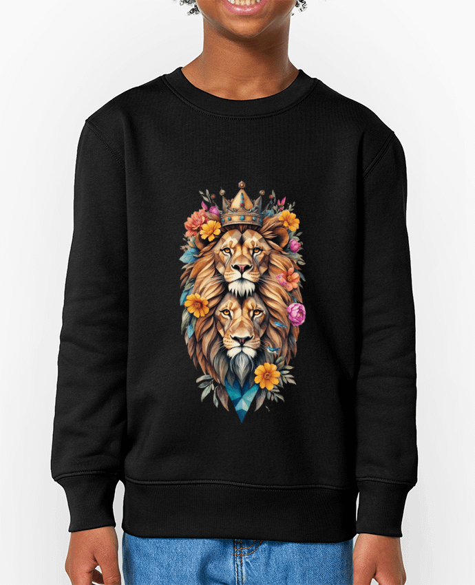 Sweat-shirt enfant Lions flowers Par  /wait-design