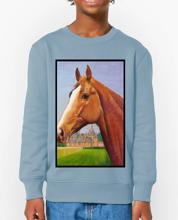 Sweat-shirt enfant Peinture de cheval au Château de Chantilly Par  White Tiger 60
