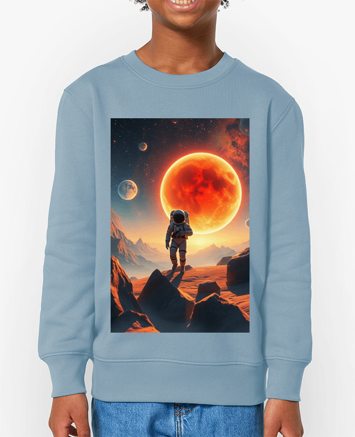 Sweat-shirt écoresponsable à col rond enfant space Par  design.aurora