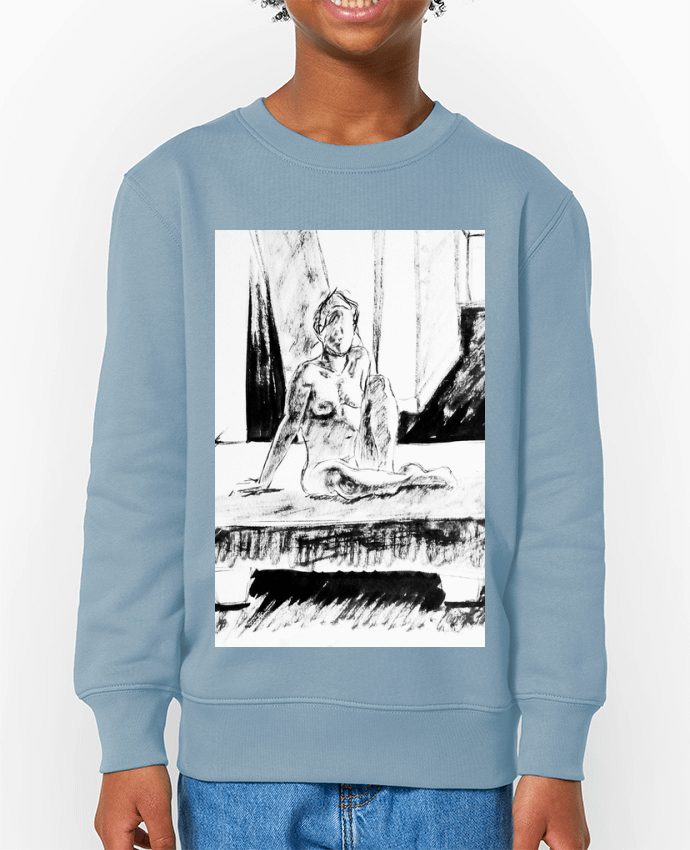 Sweat-shirt enfant Dessin noir et blanc d'une femme nue Par  Simple Art