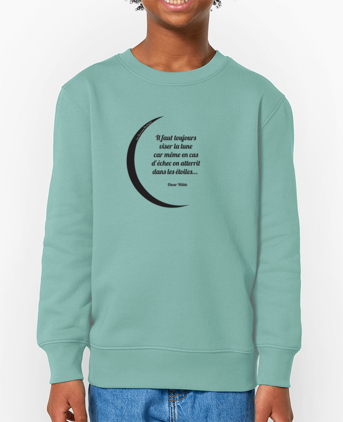 Sweat-shirt enfant Toujours viser la lune... Par  Guerriers Pacifiques