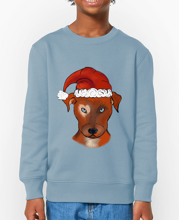 Sweat-shirt enfant chien bonnet de Noël Par  ZeroXIII