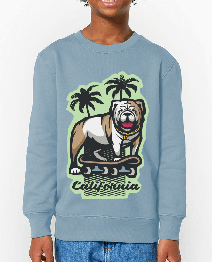 Sweat-shirt enfant Cool bulldog sur Skateboard California Par  TrendCadeaucool