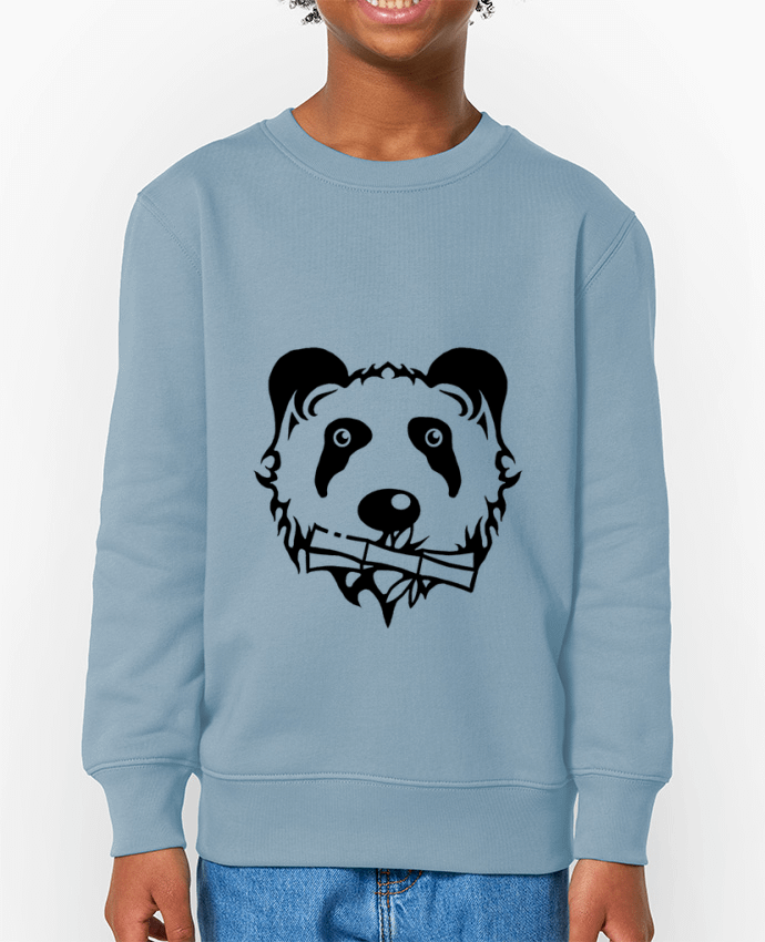Sweat-shirt enfant panda noir Par  Dr0agon