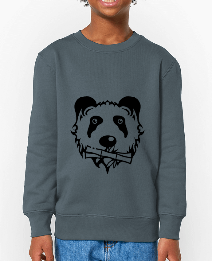 Sweat-shirt enfant panda noir Par  Dr0agon