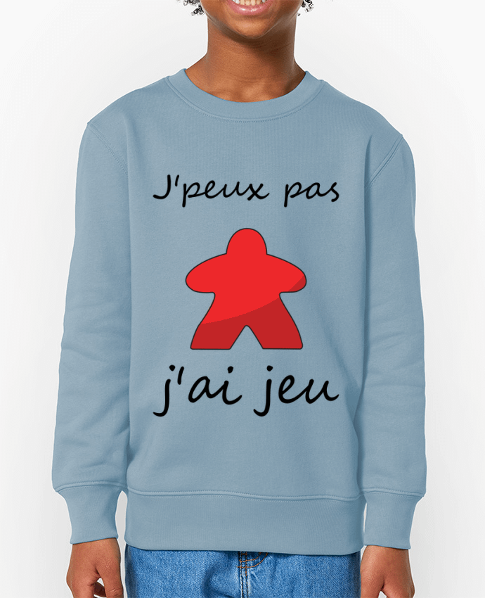 Sweat-shirt enfant j'peux pas j'ai jeu Meeple Rouge Par  Le Repaire des Joueurs