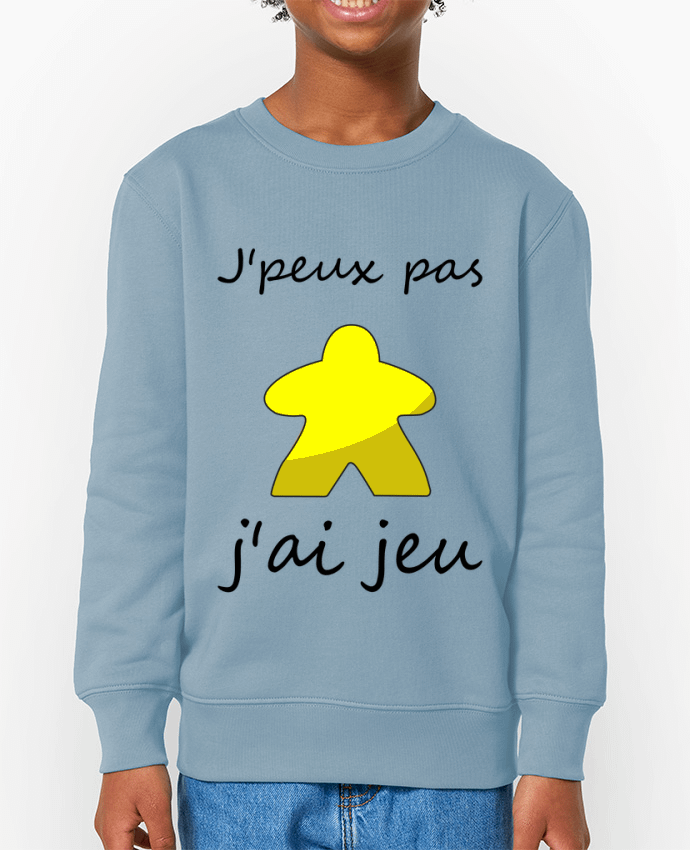 Sweat-shirt enfant j'peux pas j'ai jeu meeple jaune Par  Le Repaire des Joueurs