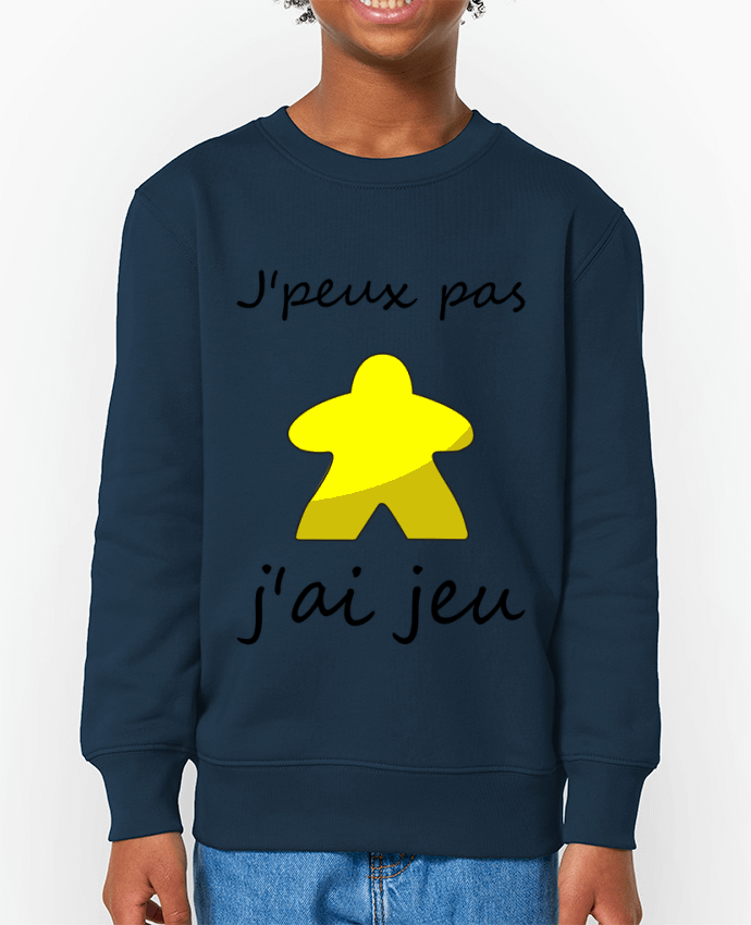 Sweat-shirt enfant j'peux pas j'ai jeu meeple jaune Par  Le Repaire des Joueurs