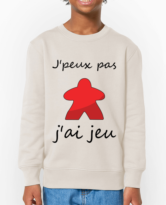 Sweat-shirt enfant j'peux pas j'ai jeu Meeple Rouge Par  Le Repaire des Joueurs