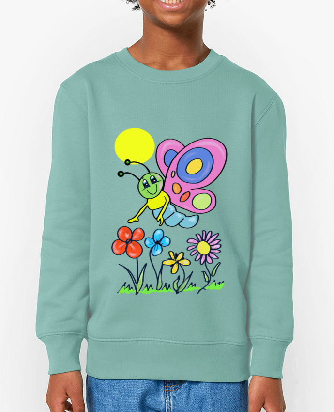 Sweat-shirt enfant Papillon et fleurs enfant. Par  Bief Designs.