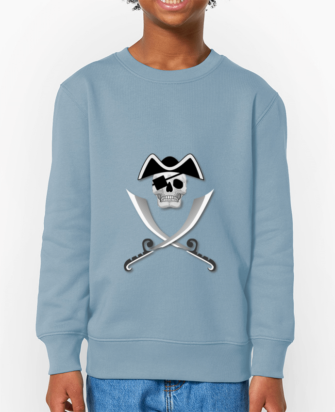 Sweat-shirt enfant Pirate blanc, crâne, tête de mort, avec sabre spécial Haloween Par               