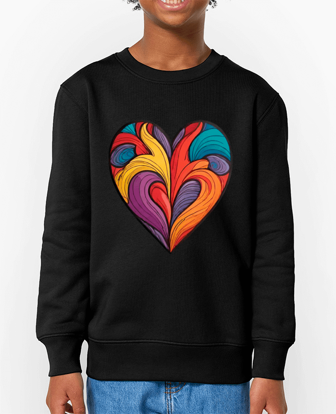 Sweat-shirt enfant COEUR MULTICOLORE Par  33designerarte