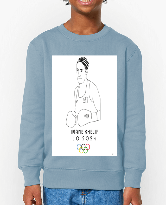Sweat-shirt enfant IMANE KHELIF CHAMPIONNE MEDAILLE D OR ALGERIENNE JO2024 PARIS2024 Par            