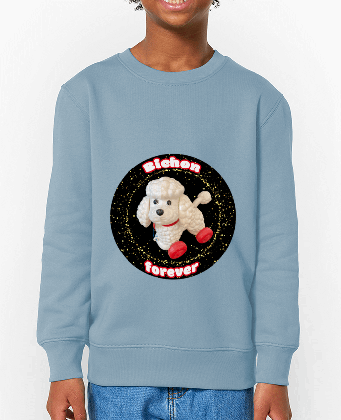 Sweat-shirt enfant Bichon forever paillettes Par  Unik&moi