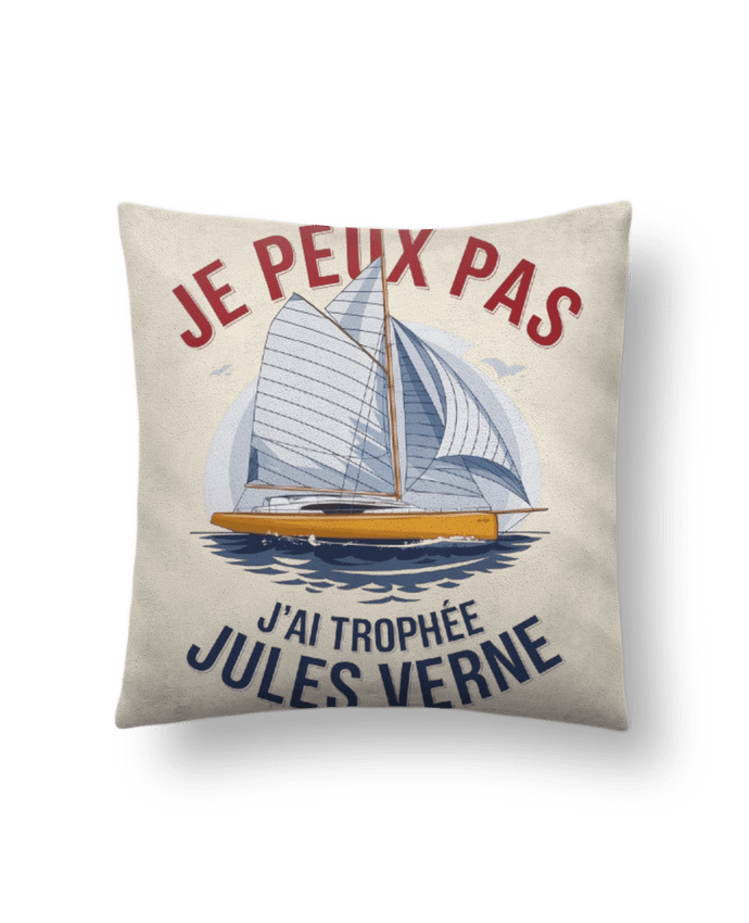 Coussin suédine je peux pas j'ai trophée Jules verne par bwilfy