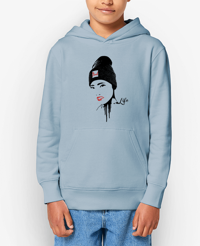 Sweatshirt à capuche écoresponsable enfant Geisha Par Graff4Art
