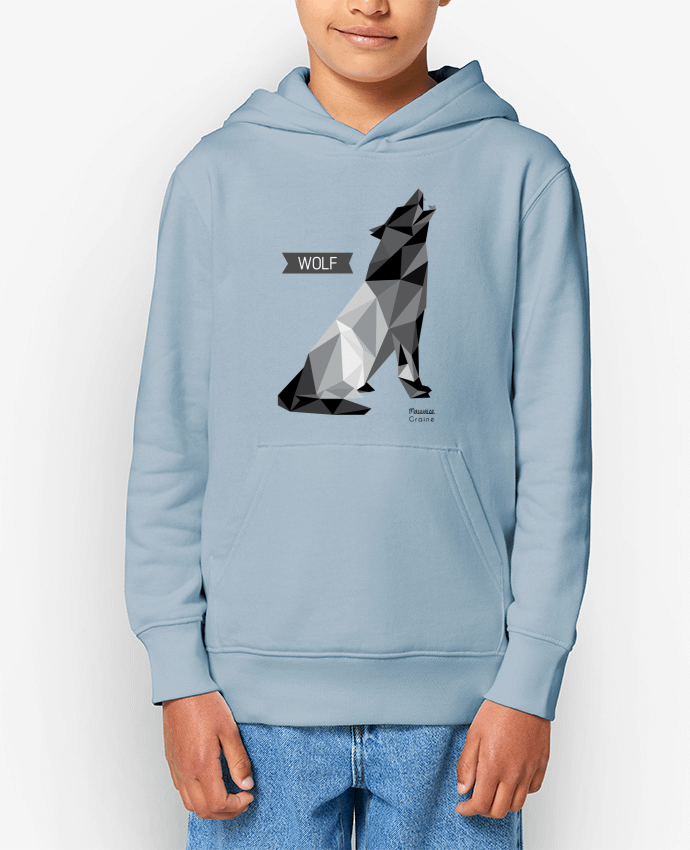Sweat enfant WOLF Origami Par Mauvaise Graine