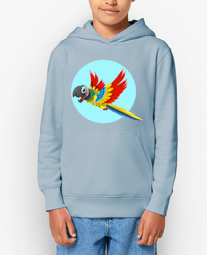 Sweatshirt à capuche écoresponsable enfant Perroquet Par Crazy-Patisserie.com