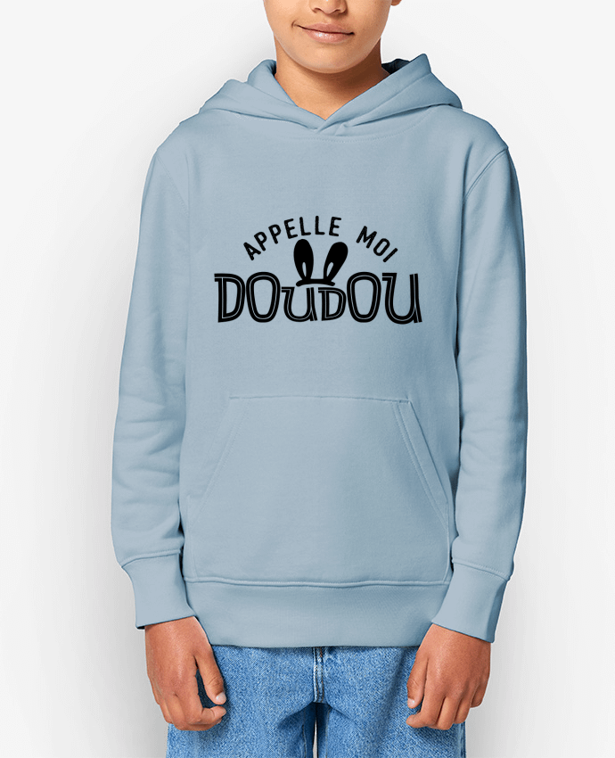 Sweatshirt à capuche écoresponsable enfant Appelle moi doudou Par tunetoo