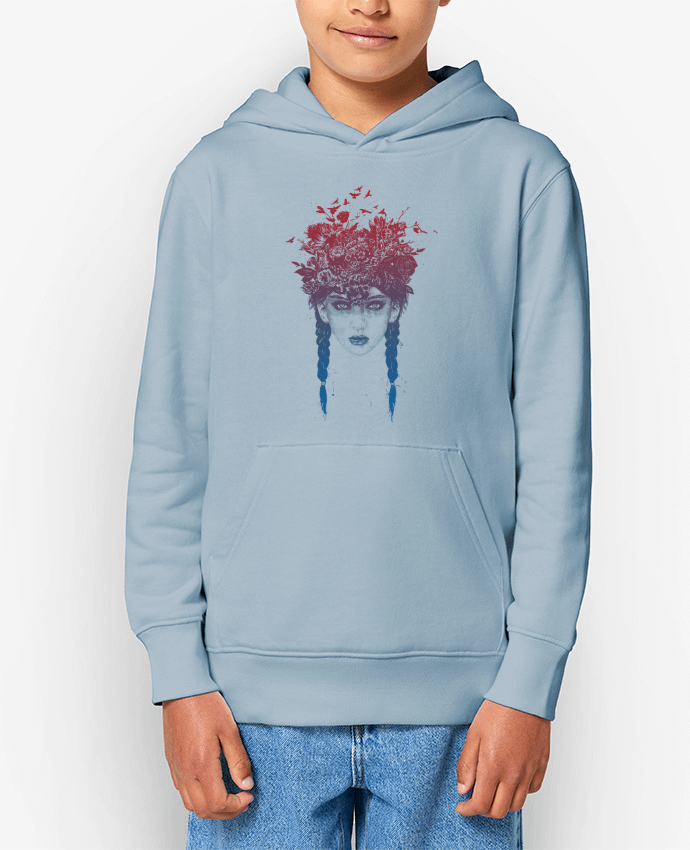 Sweatshirt à capuche écoresponsable enfant Summer Queen II Par Balàzs Solti