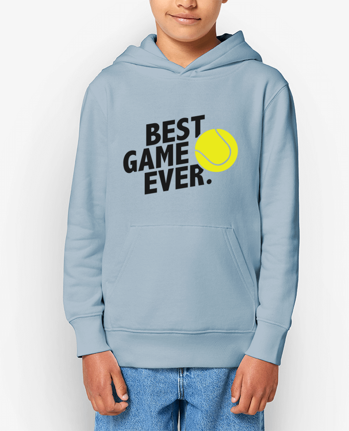 Sweatshirt à capuche écoresponsable enfant BEST GAME EVER Tennis Par tunetoo